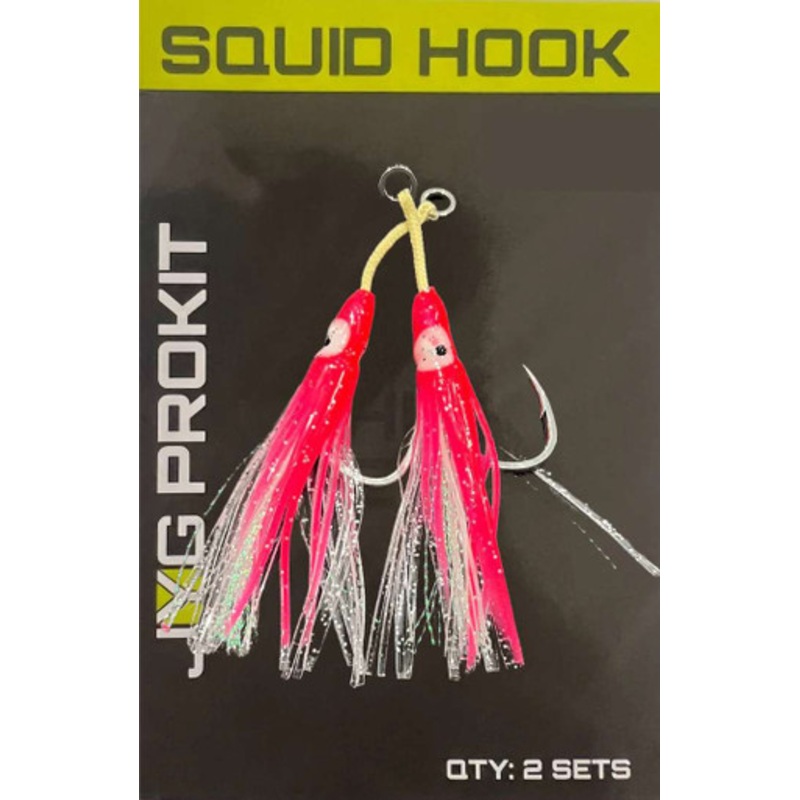 JYG PRO Fishing Single Assist Squid Hooks – 5/0 – Pink