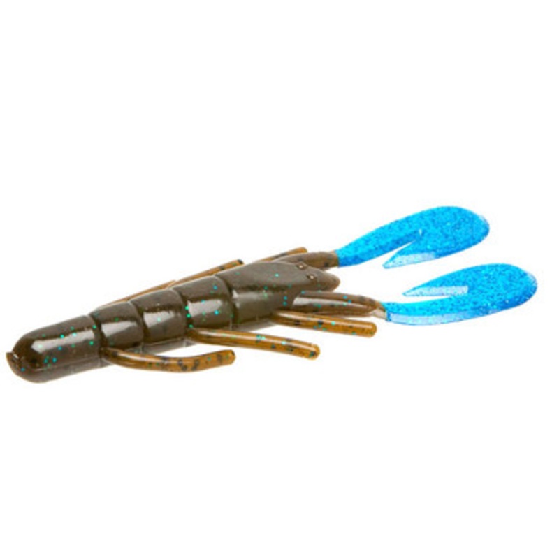 Zoom Ultra Vibe Speed Craw – Green Pumpkin Blue Claw  – 3-1/2in