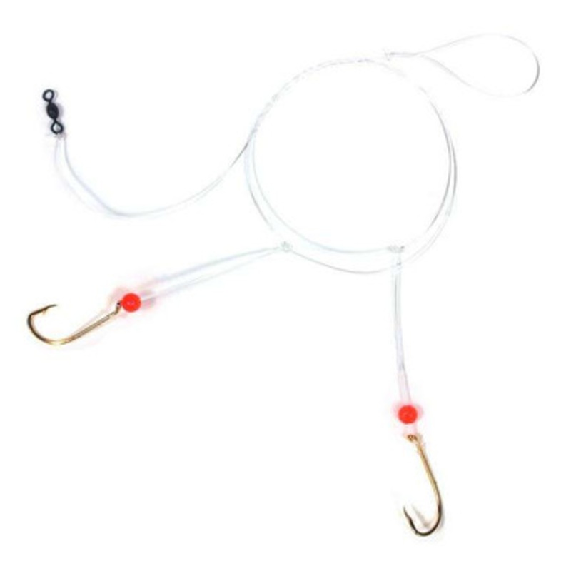Sea Striker Sea Bass Hi-Lo Rig – 2 Dropper Loop – 2/0 Gold Hook w/ Red Bead