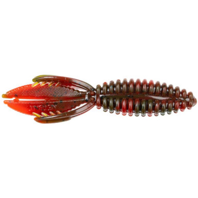 NetBait BaitFuel B Bug – 4.3in – Green Pumpkin TX Red Swirl