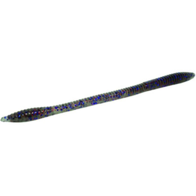 Zoom Trick Worm – 6-1/4in – Smoke Purple Red Glitter