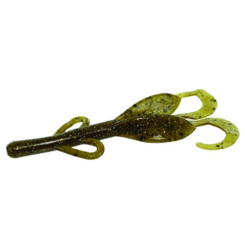 Zoom Baby Brush Hog Bait – 4in – Green Pumpkin Gold