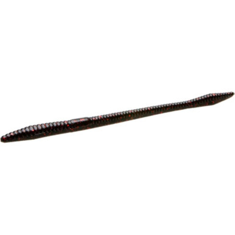 Zoom Trick Worm – 6-1/4in – Black & Red Glitter