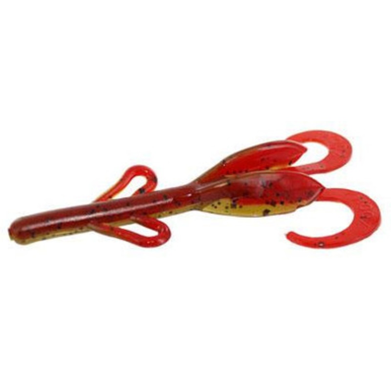Zoom Baby Brush Hog Bait – 4in – Green Pumpkin Tomato