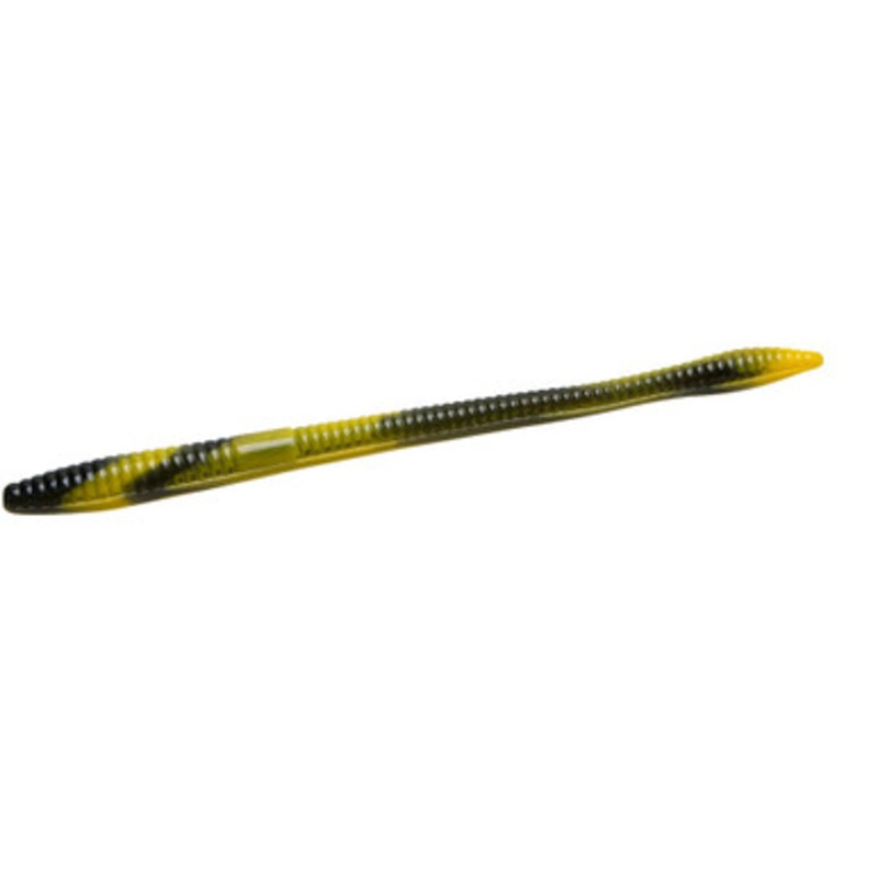 Zoom Trick Worm – 6-1/4in – Black Yellow Swirl