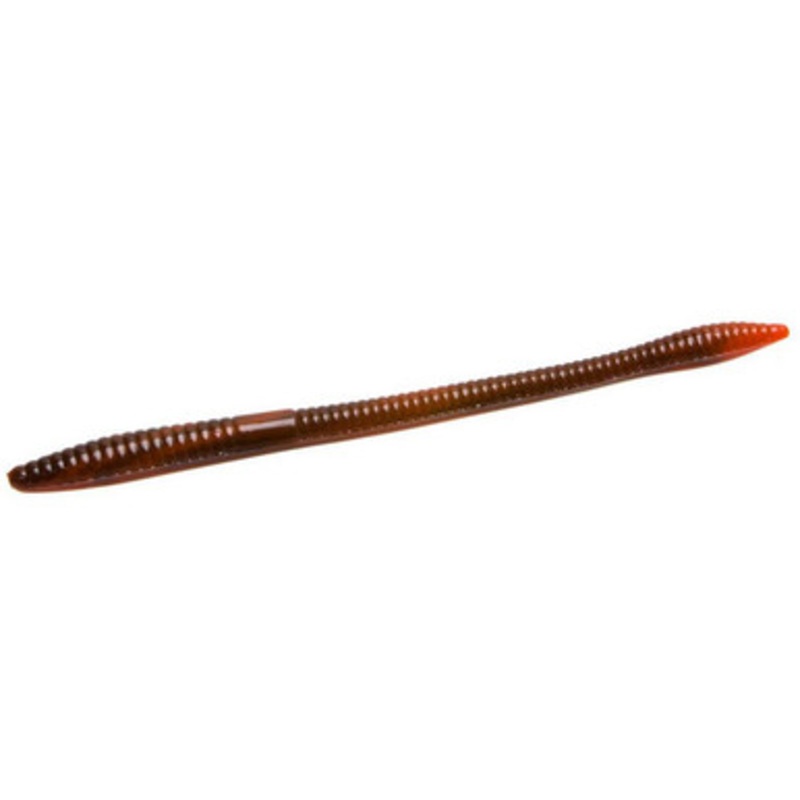 Zoom Trick Worm – 6-1/4in – Brown Orange Swirl