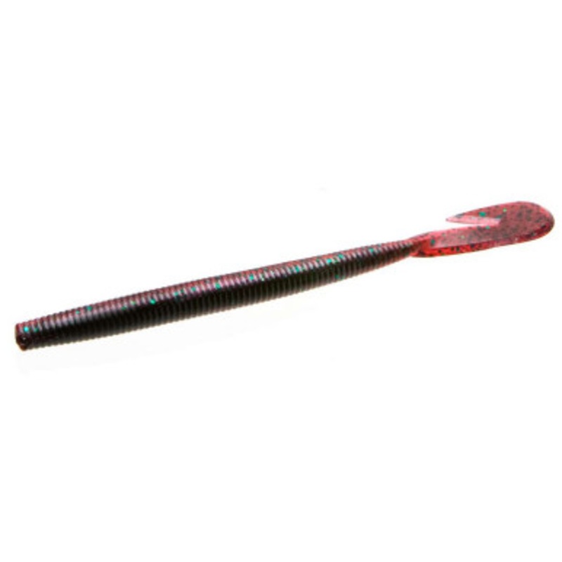 Zoom UV Speed Worm – 6in – Red Shad Green Glitter