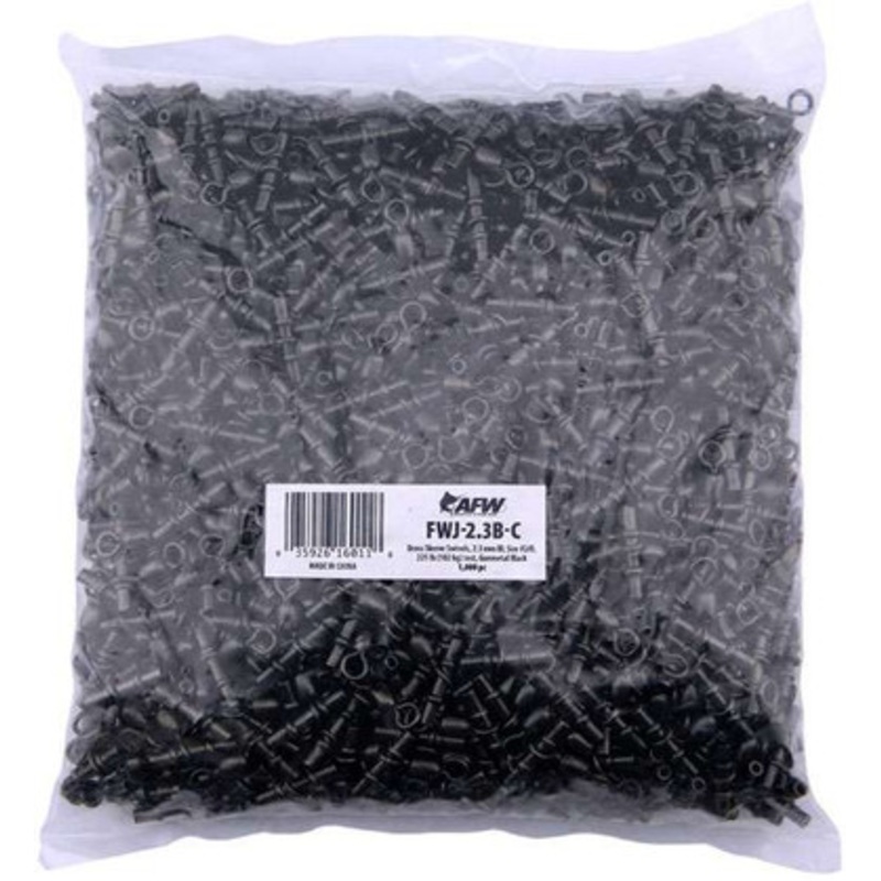 AFW FWJ-2.3B-C #2/0 225lb Brass Sleeve Swivels – Gunmetal – 1000pc