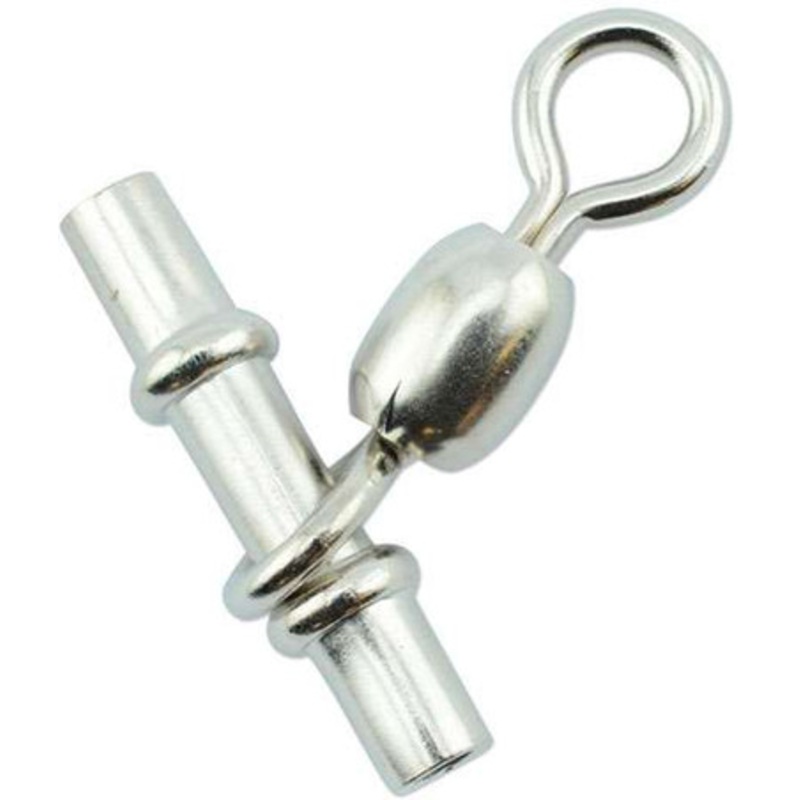 AFW FWJ-2.3T-C Size #2/0 225lb Brass Sleeve Swivels – Nickel – 1000pc