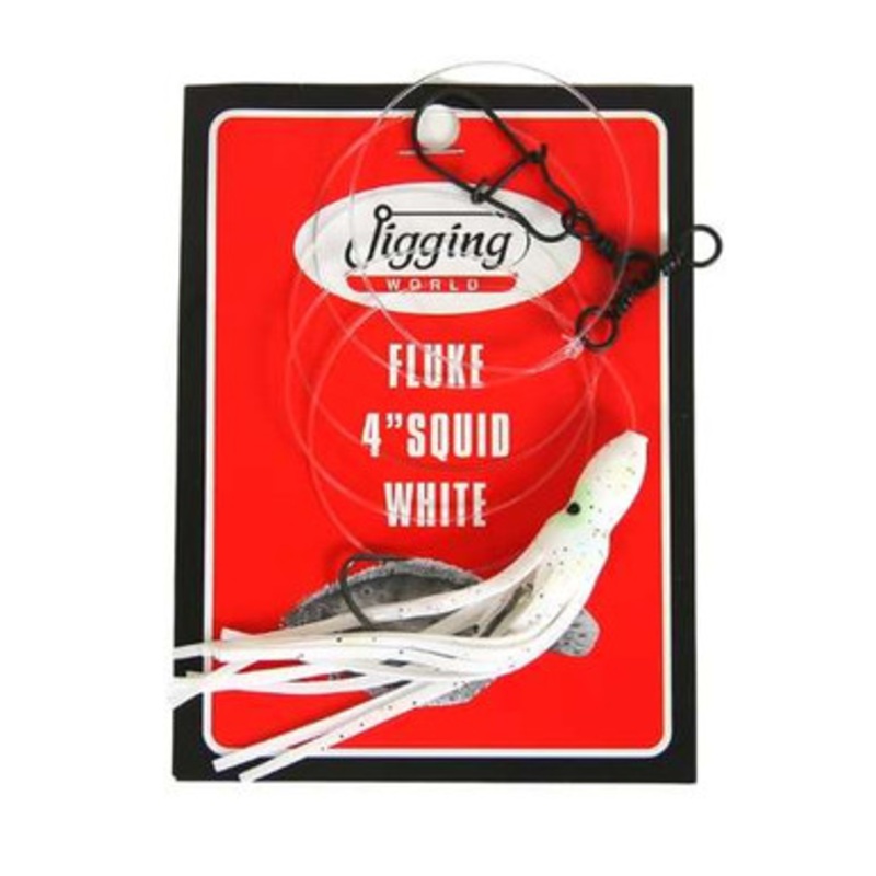 Jigging World Fluke Rig – Squid Teaser – White
