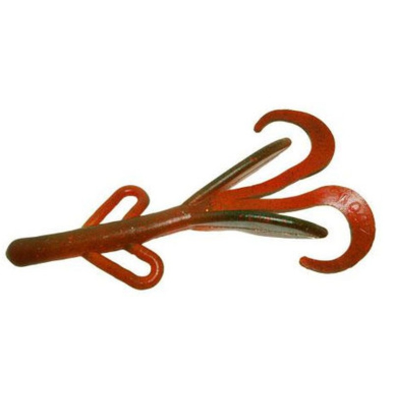 Zoom Baby Brush Hog Bait – 4in – Motoroil Red