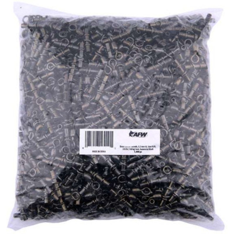 AFW FWJ-3.5B-C #3/0 3.5mm 310lb Brass Sleeve Swivels Gunmetal – 1000pc