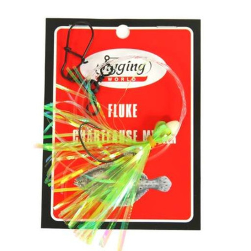 Jigging World Fluke Rig – Mylar – Chartreuse
