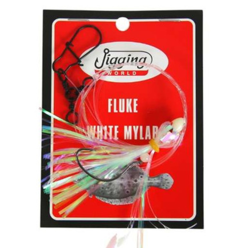 Jigging World Fluke Rig – Mylar – White