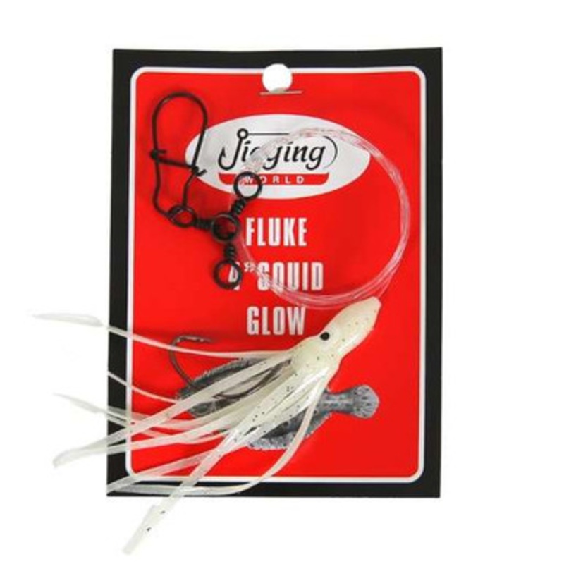 Jigging World Fluke Rig – Squid Teaser – Glow