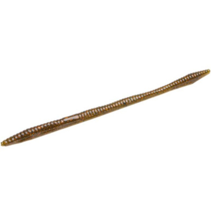 Zoom Trick Worm – 6-1/4in – Green Pumpkin Orange