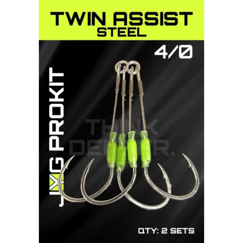 JYG PRO Fishing Twin Steel Assist Hooks
