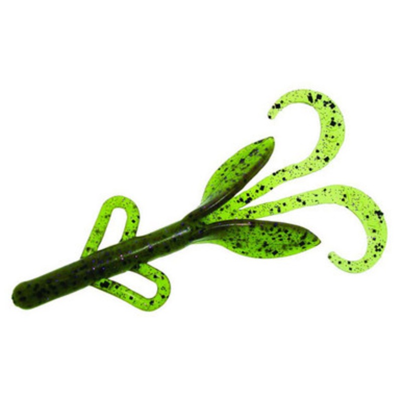 Zoom Baby Brush Hog Bait – 4in – Watermelon Purple Glitter