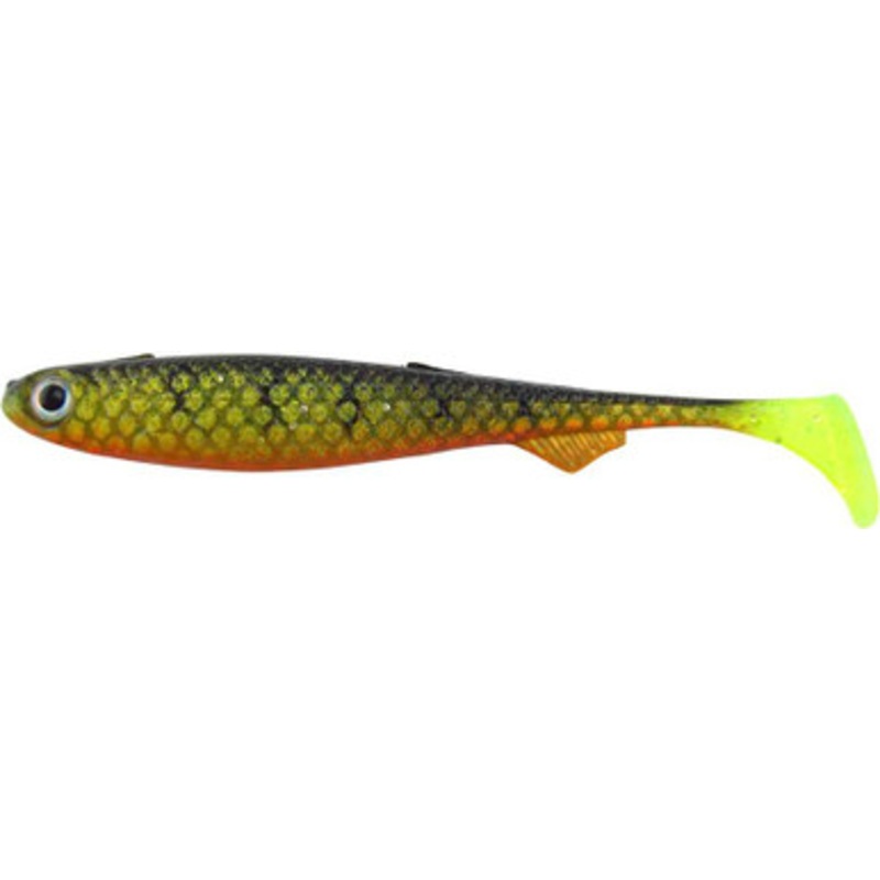 Salmo Slick Shad 9 Swimbait – Gold Fluorescent Perch UV