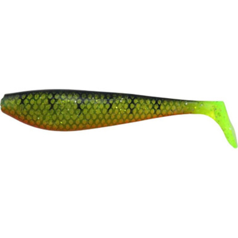 Salmo Walleye Shad 10 Swimbait – Gold Fluorescent Perch UV