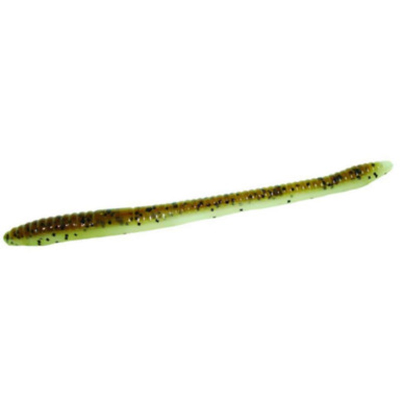 Zoom Finesse Worm Bait 4-1/2in Green Pumpkin/Pearl