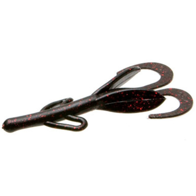 Zoom Baby Brush Hog Bait – 4in – Black Red Glitter