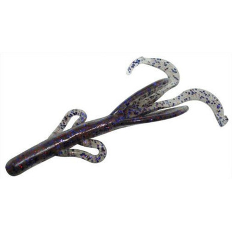 Zoom Baby Brush Hog Bait – 4in – Smoke Purple Red Glitter