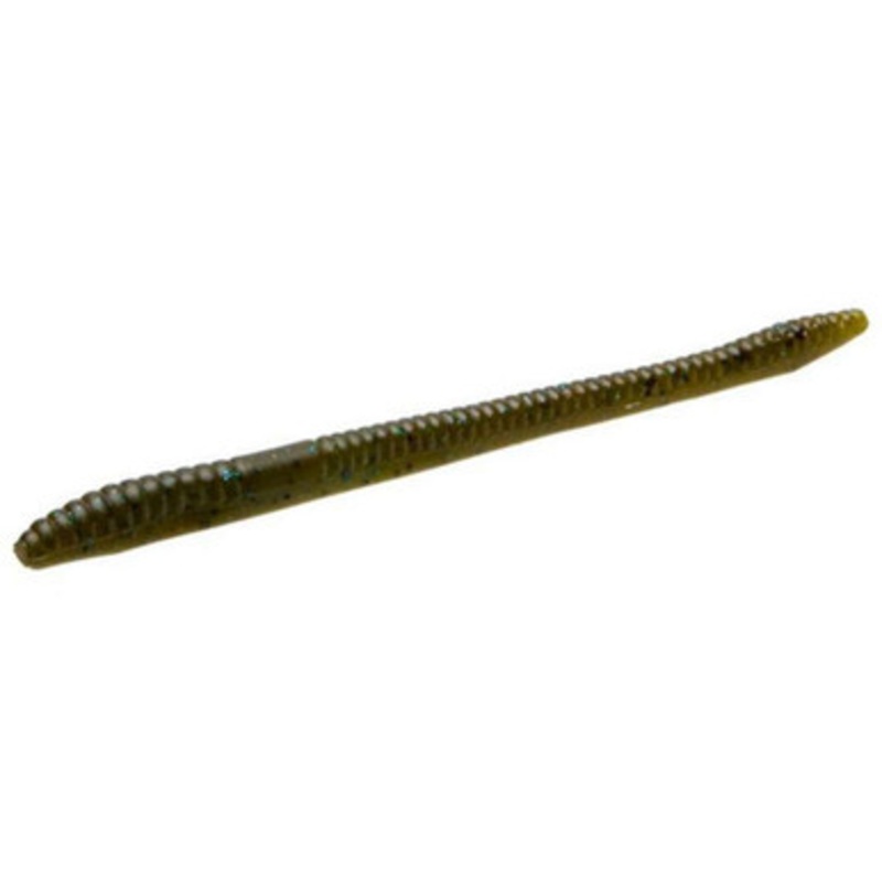 Zoom Finesse Worm Bait 4-1/2in Green Pumpkin Blue