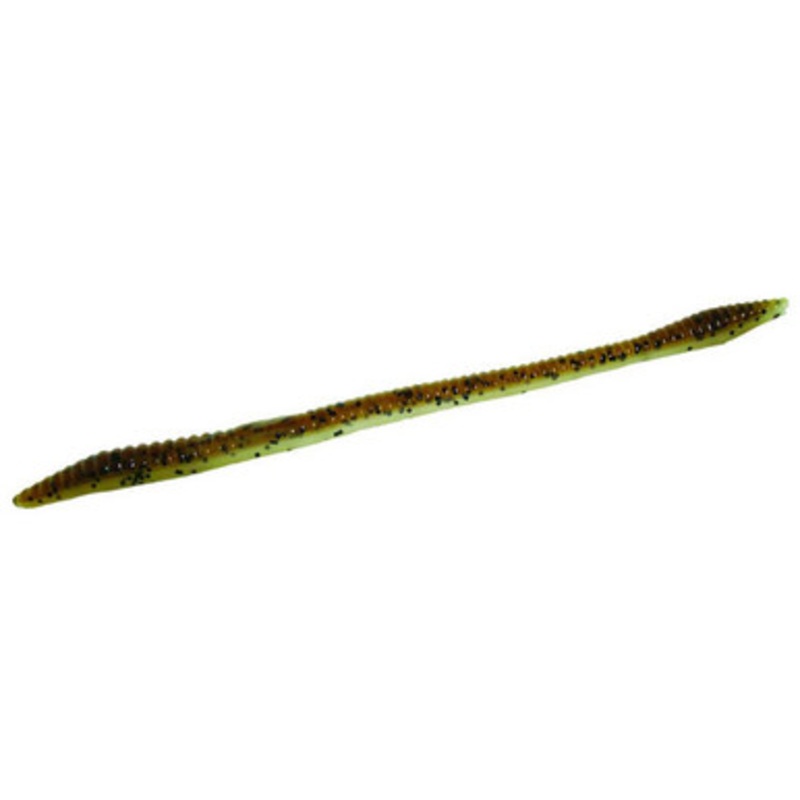 Zoom Trick Worm – 6-1/4in – Green Pumpkin/Pearl