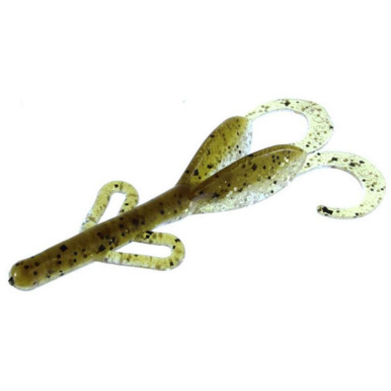 Zoom Baby Brush Hog Bait – 4in – Green Pumpkin Flash