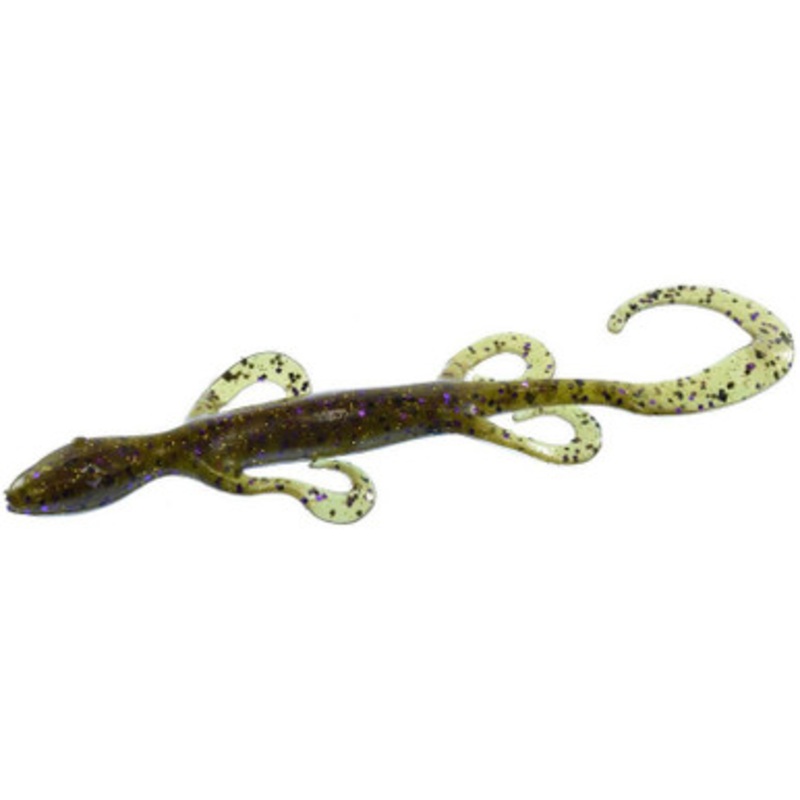 Zoom Lizard Bait – 6in – Green Pumpkin Prp Gld