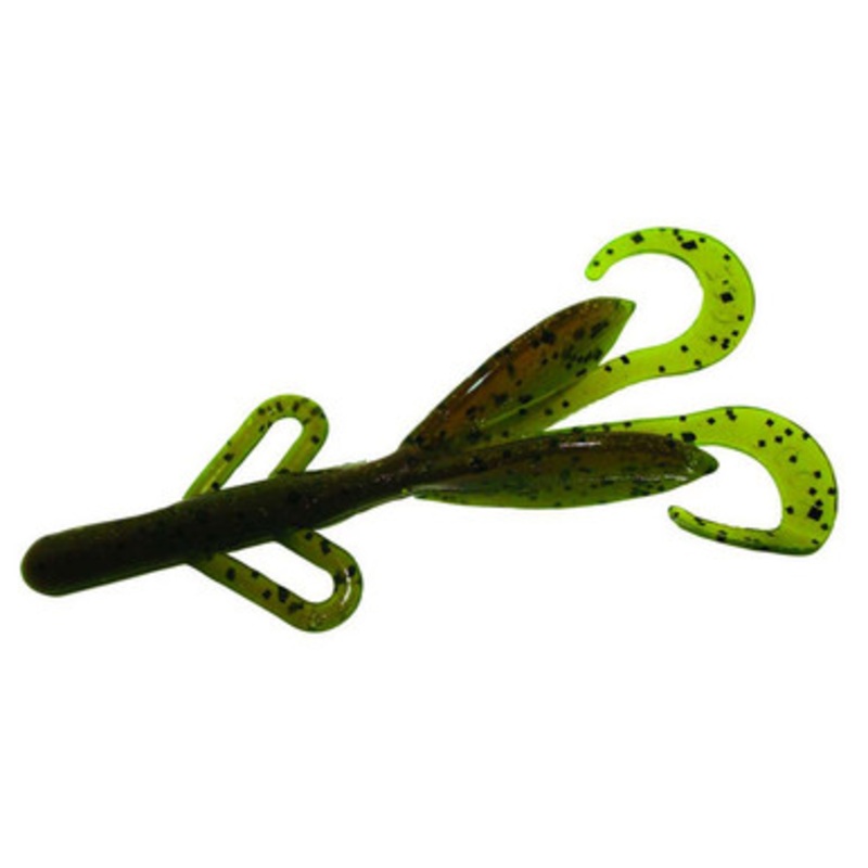 Zoom Baby Brush Hog Bait – 4in – Green Pumpkin/Watrmelon