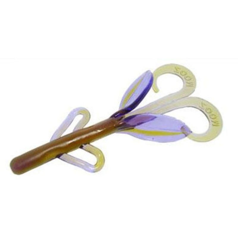 Zoom Baby Brush Hog Bait – 4in – Purple Watermelon
