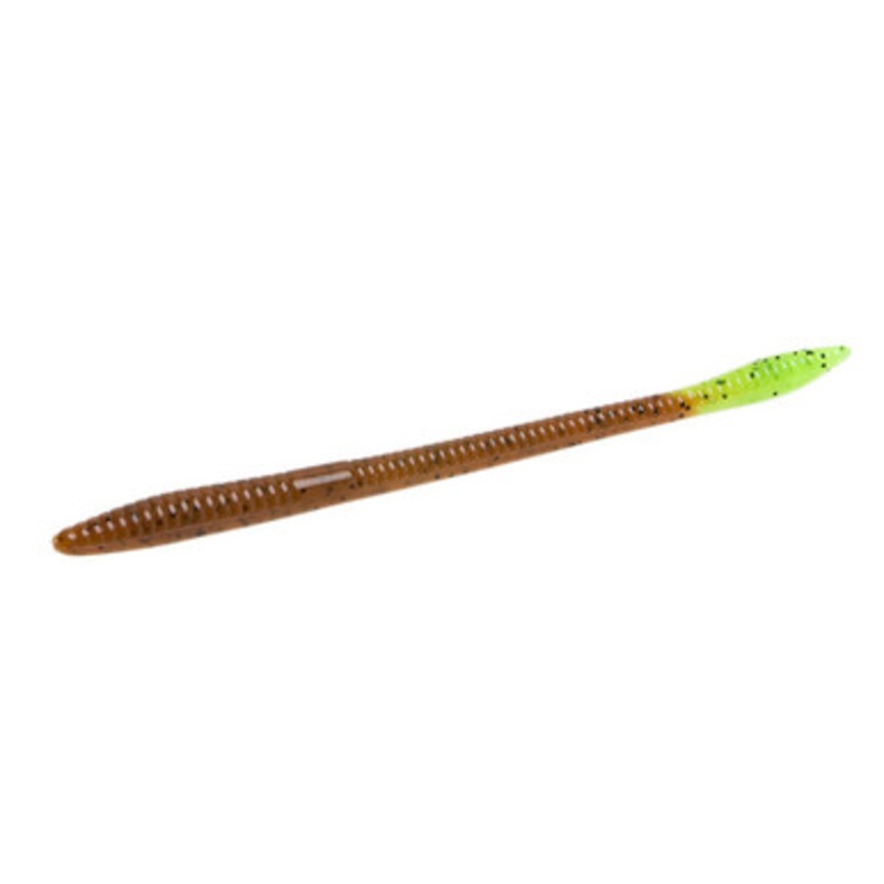 Zoom Trick Worm – 6-1/4in – Pumpkin Chartreuse