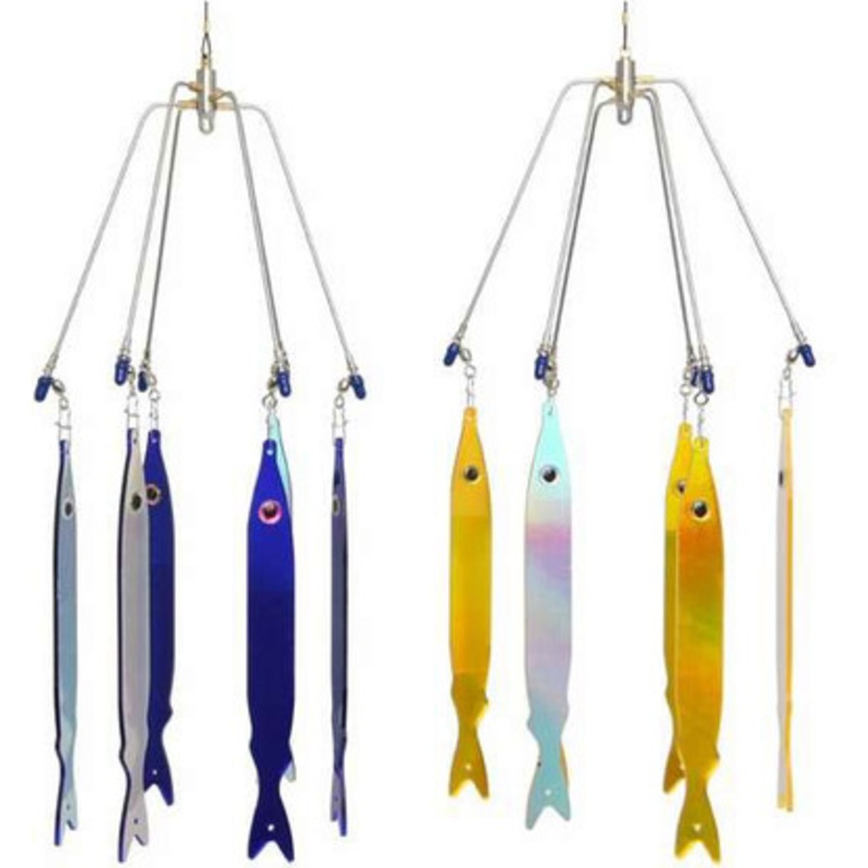 Tournament 620-3186 16in 6-Arm Striper Umbrella Rig 6 3D Stickbaits Dark Blue