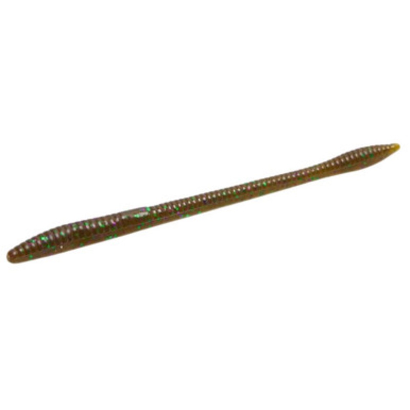 Zoom Trick Worm – 6-1/4in – Green Pumpkin Purple Green