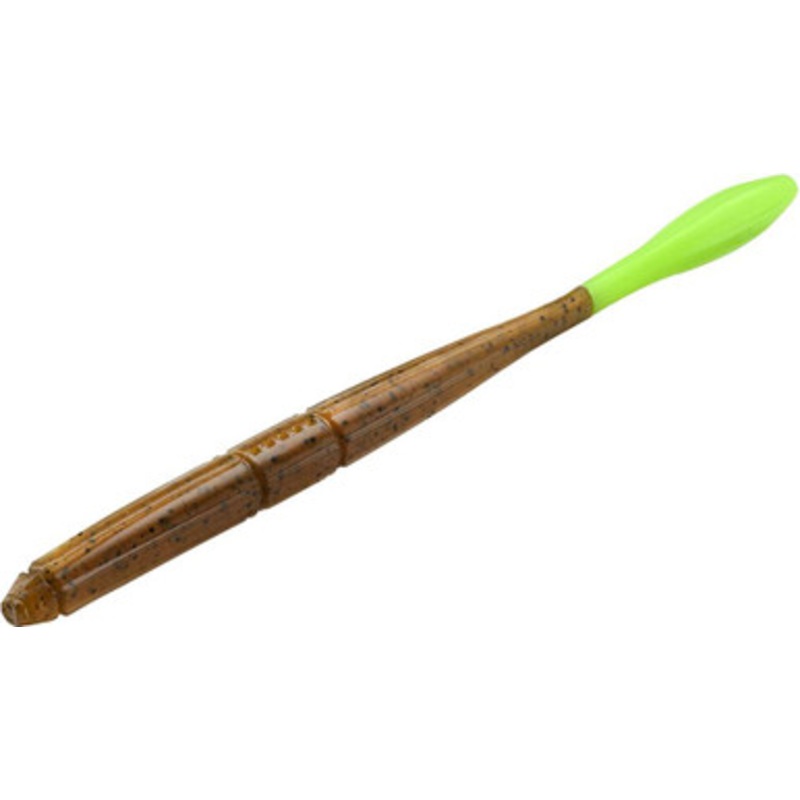 13 Fishing Bubble Butt Worm – 5in – Collard Greens-Neon