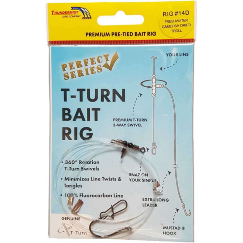 Thundermist T-Turn Bait Rig #14D – Freshwater Game Fish Drift/Troll