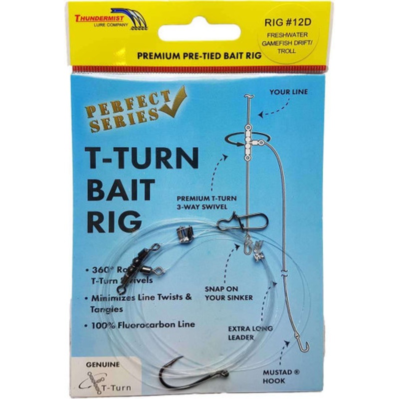 Thundermist T-Turn Bait Rig #12D – Freshwater Game Fish Drift/Troll