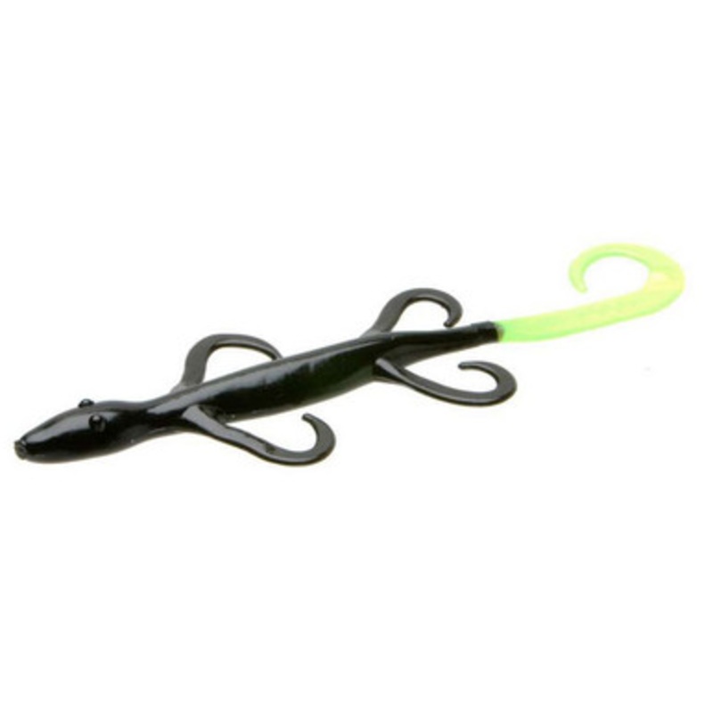 Zoom Lizard Bait – 6in – Black/Chartreuse