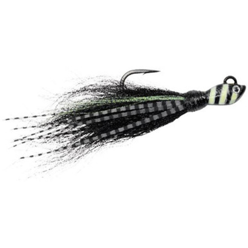 SPRO Power Bucktail Zebra Glow Jig – 2oz – Black