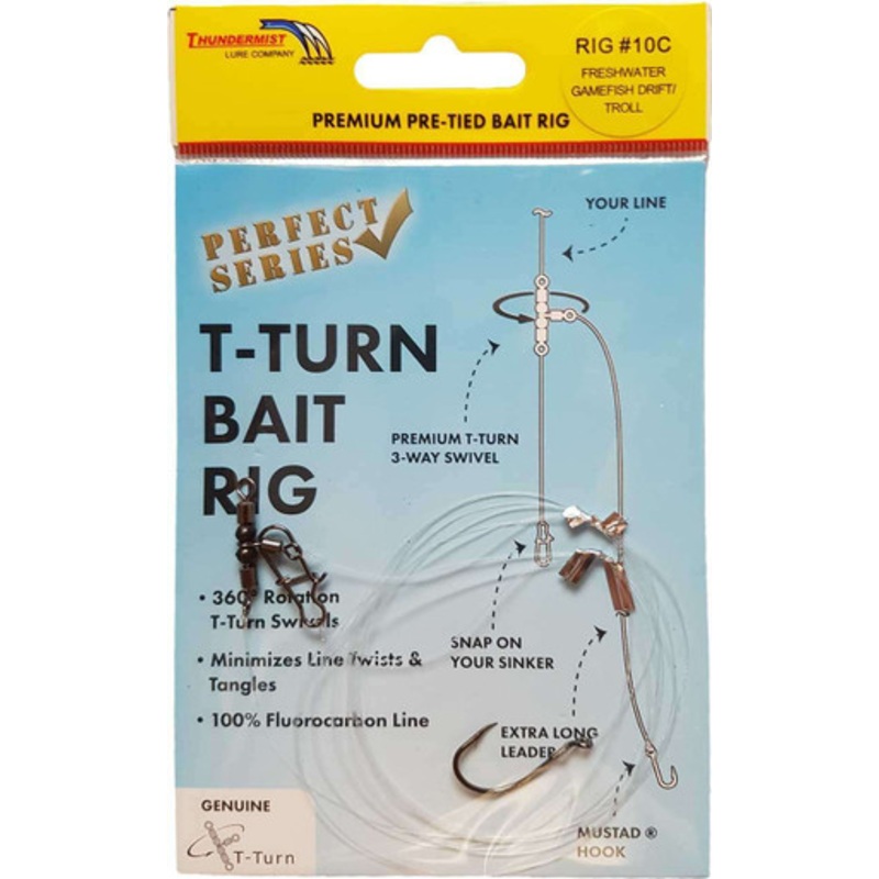Thundermist T-Turn Bait Rig #10C – Freshwater Game Fish Drift/Troll