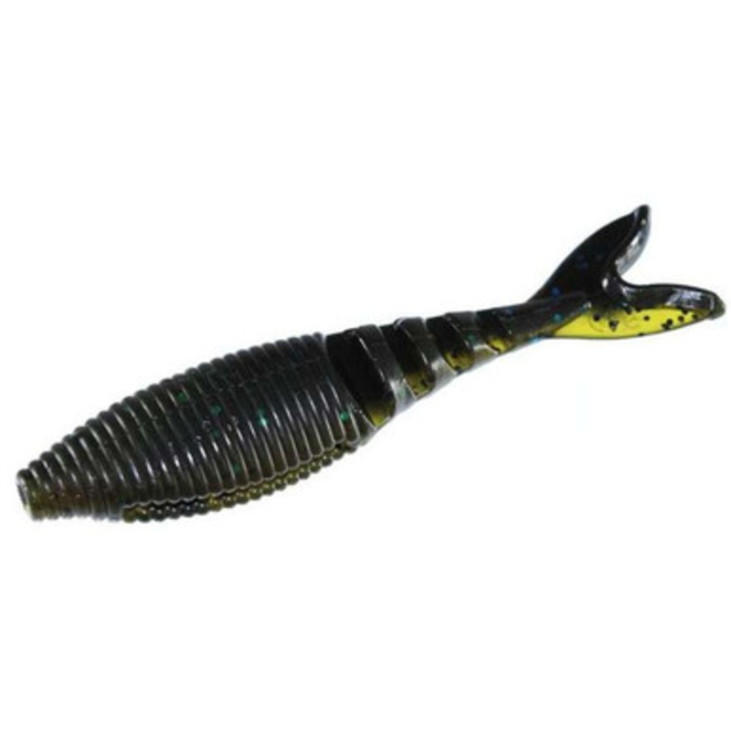 Yamamoto Zako Swimbait – 4in Black/Blue Flake Green Pumpkin Laminate