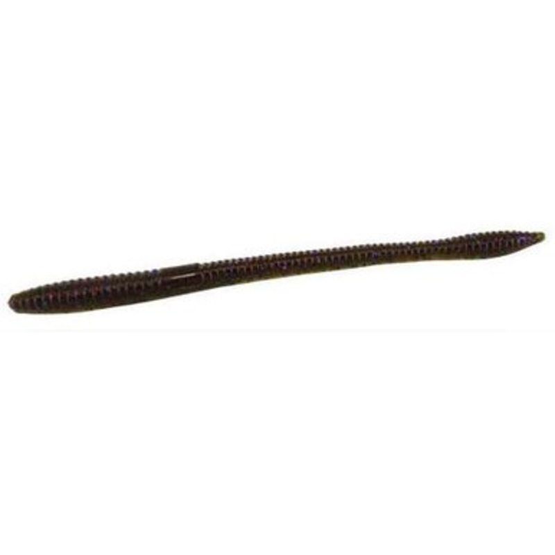 Zoom Trick Worm – 6-1/4in – Green Pumpkin Candy Red
