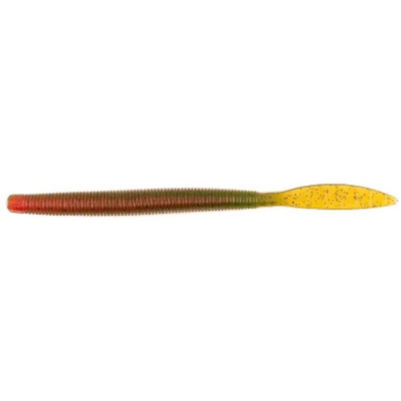 Missile Baits Quiver Worm / 6.5in – Orange Green Pumpkin Core