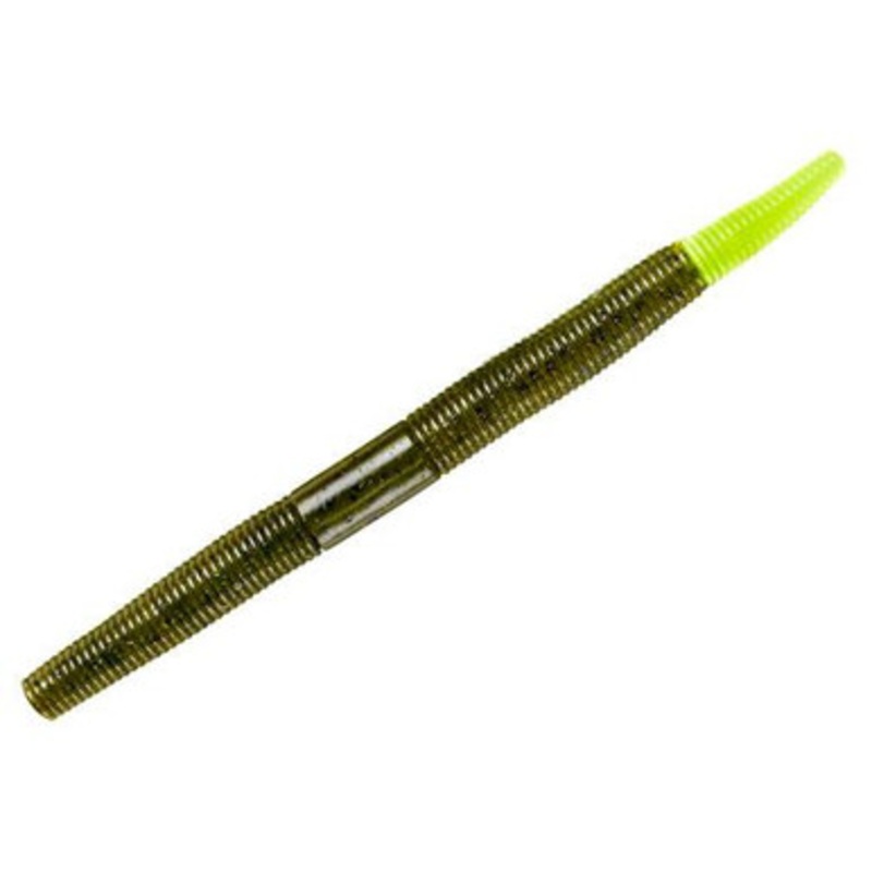 Yum Dinger – 4in – Green Pumpkin/Chartreuse Tip