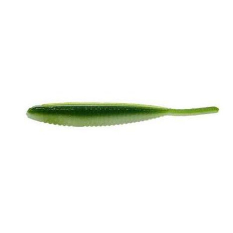 Yamamoto Shad Shape Worm – Green Pumpkin/Black Flake