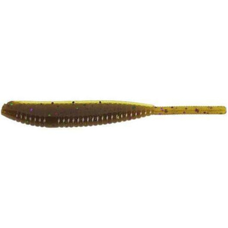 Yamamoto Shad Shape Worm – Green Pumpkin/Green Purple Flake