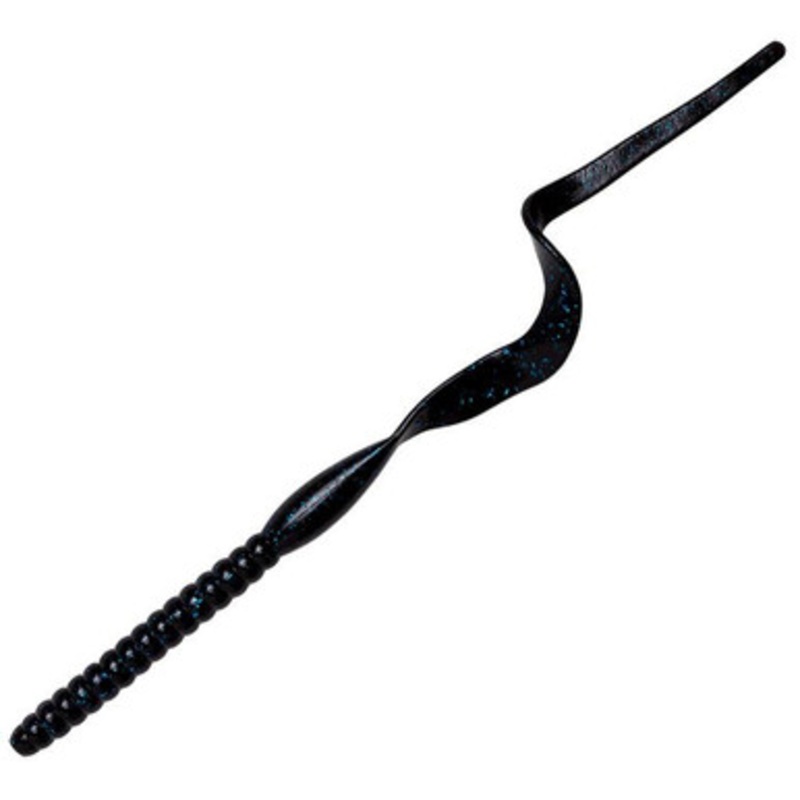 Yum Ribbon Tail Worm – 10in – Black/Blue Flake