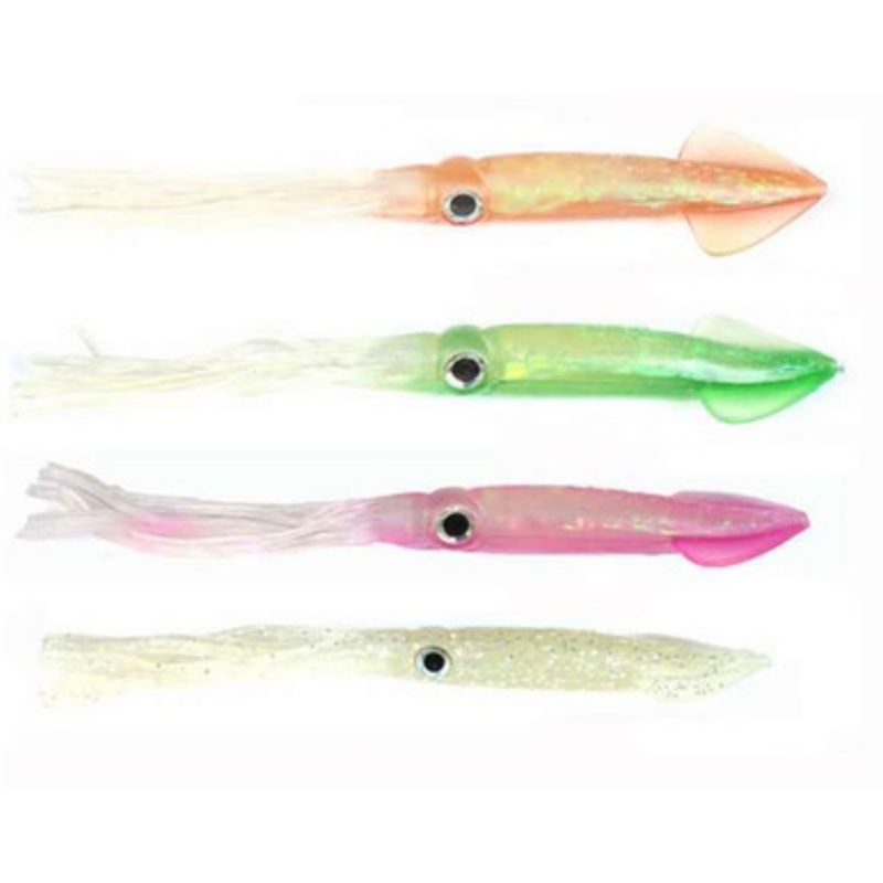 Tsunami HSQ4 Holographic Squid Lure 1-Chartreuse/Clear